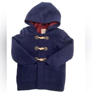 Boys pea coat style hooded jacket, 5t blue